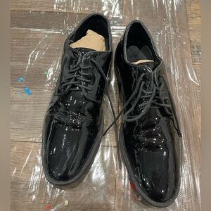 THE BLACK TUX Men's Patent Leather Shoes Size 9 In Black